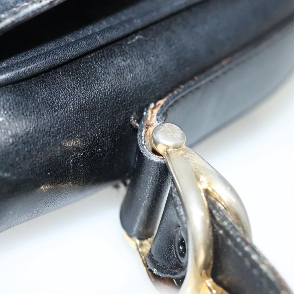 Authentic CELINE Shoulder Bag Leather Navy Gold - Picture 13 of 16